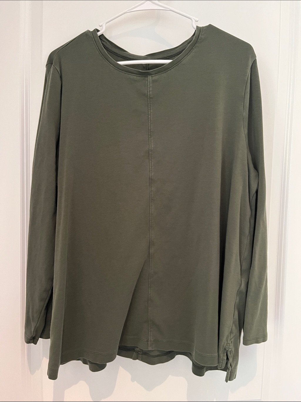 J. Jill Olive Green Long Sleeve Crew Top